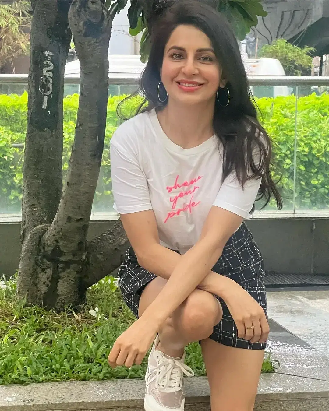 Beautiful Indian Actress Roop Durgapal in White Top